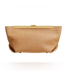 Khaite Aimee Butter Leather Clutch in Tan